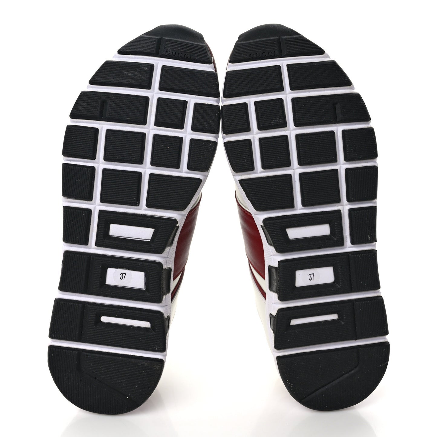 Calfskin Womens Interlocking G Sneakers 37 White Rosso