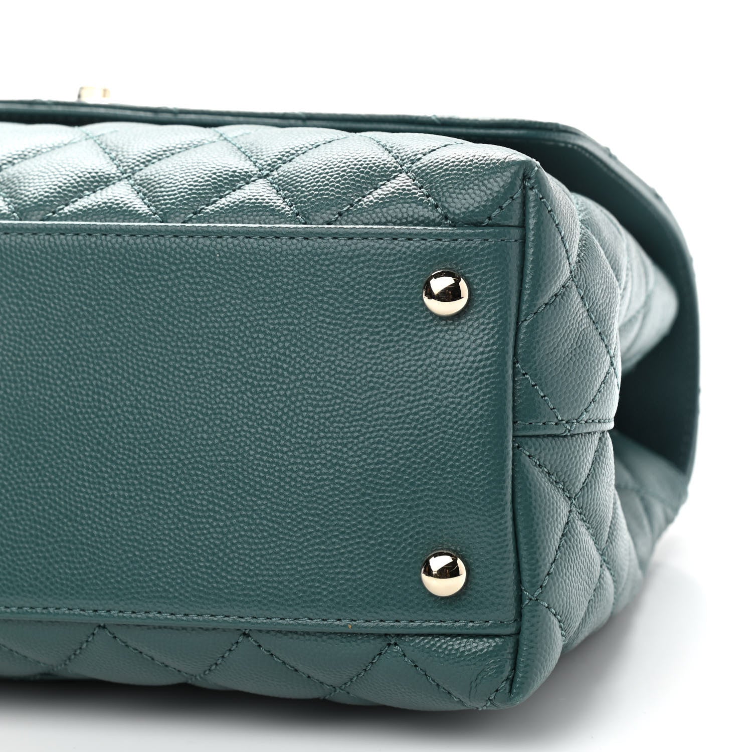 Chanel Caviar Quilted Small Coco Handle Flap Green 8 of 8