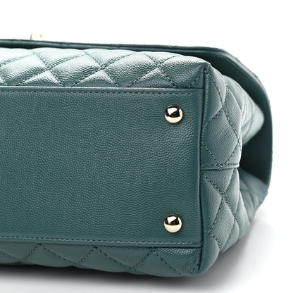 Chanel Caviar Quilted Small Coco Handle Flap Green 8 of 8