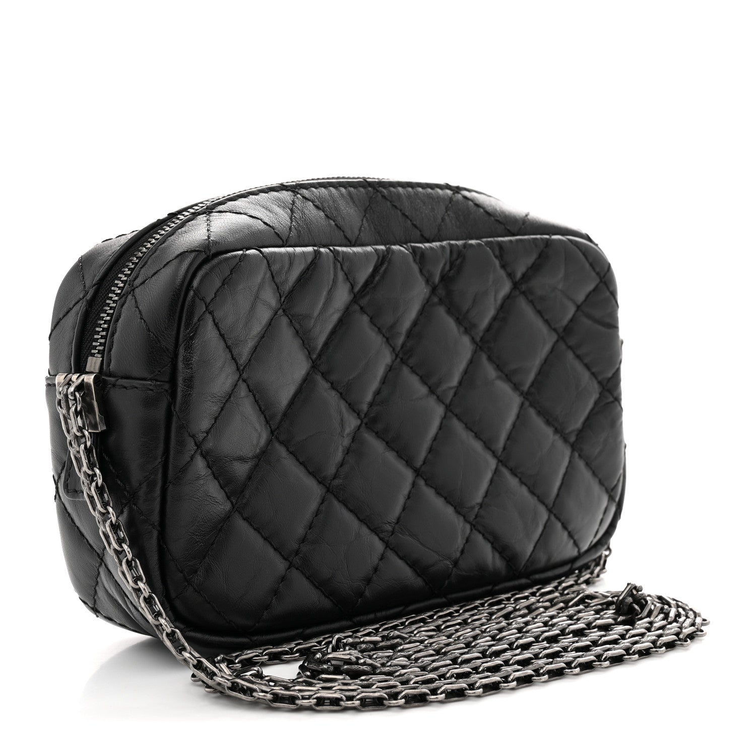 Chanel Aged Calfskin Quilted Mini Reissue Camera Case Black 2 of 9