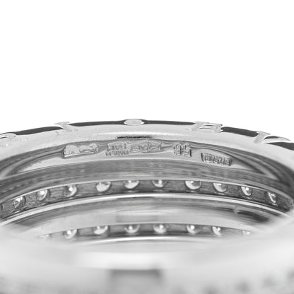 Bulgari 18K White Gold Diamond B.Zero1 Four-Band Full Pave Ring 56 7.5 4 of 5