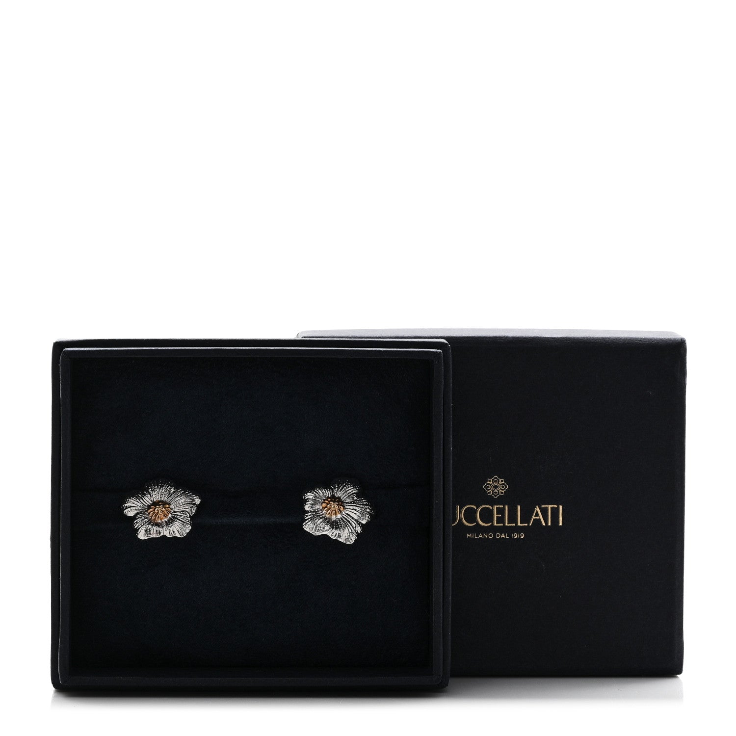 Buccellati Sterling Silver Vermeil Blossoms Gardenia Earrings 5 of 5