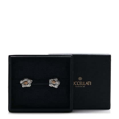 Buccellati Sterling Silver Vermeil Blossoms Gardenia Earrings 5 of 5