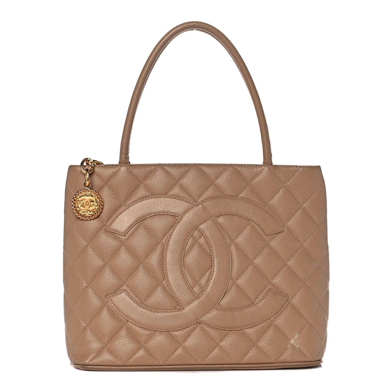 Chanel Caviar Quilted Medallion Tote Beige 1 of 14