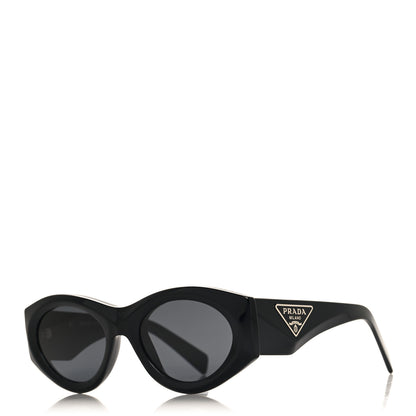 Prada Acetate Oval Symbole Sunglasses SPR 20Z Black 1 of 7
