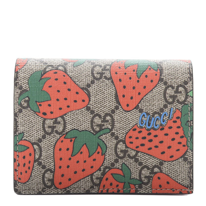 Gucci GG Supreme Monogram Strawberry Card Case 1 of 8