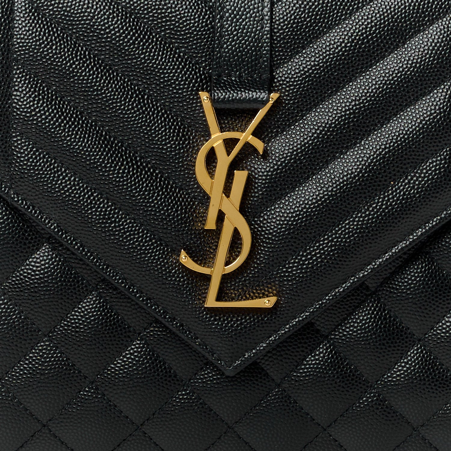 Saint Laurent Grain De Poudre Textured Mixed Matelasse Triquilt Medium Monogram Satchel Black 9 of 11