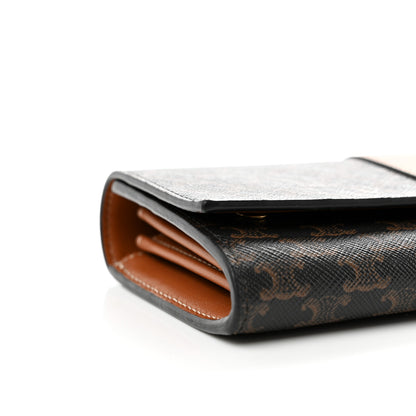 Celine Canvas Triomphe Continental Wallet Tan 8 of 9