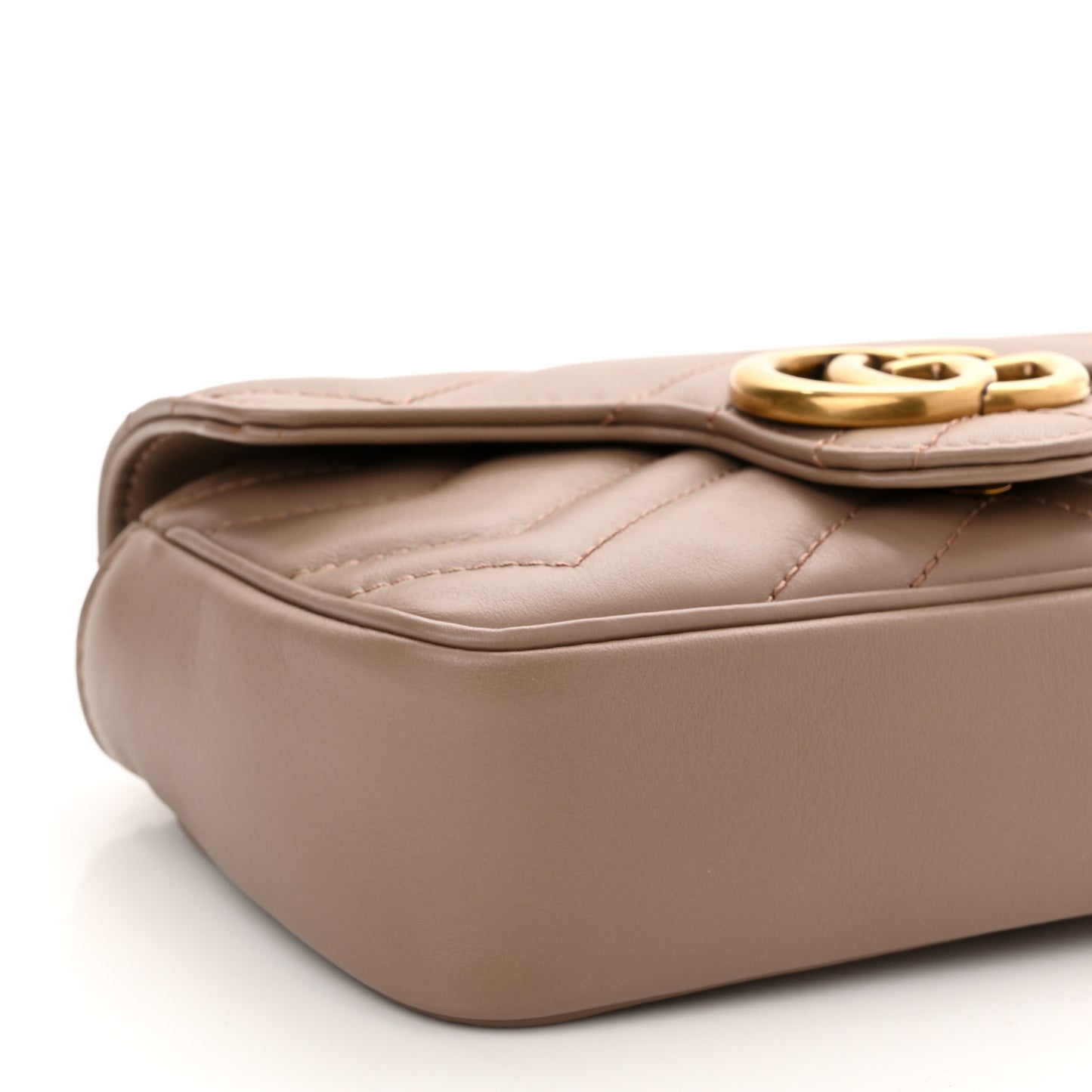 Calfskin Matelasse Super Mini GG Marmont Shoulder Bag Porcelain Rose