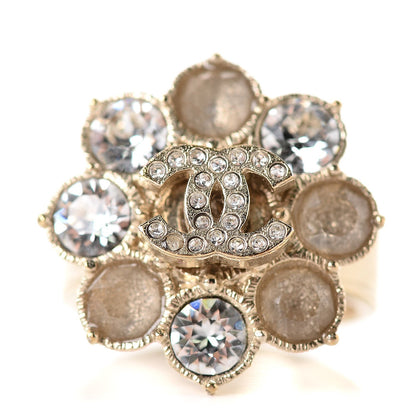 Chanel Crystal CC Ring 6.25 Gold 1 of 4