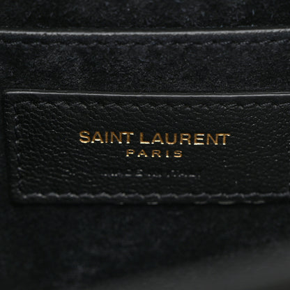 Saint Laurent Suede Studded Monogram Medium Sulpice Shoulder Bag Black 7 of 11