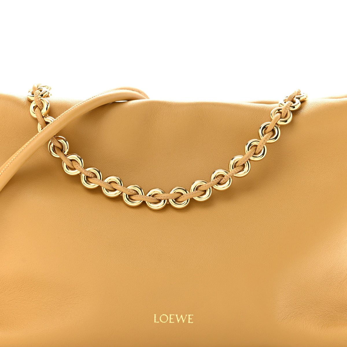 Loewe Mellow Nappa Donut Medium Chain Flamenco Knot Clutch Sahara 8 of 11