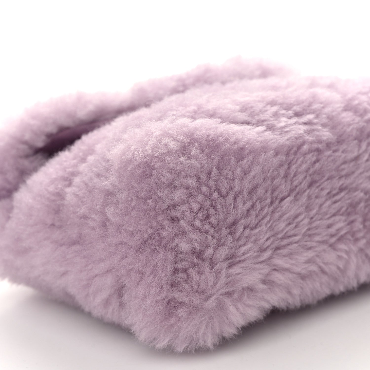 Saint Laurent Shearling Quilted Monogram Loulou Puffer Pouch Clutch Lilac 10 of 12