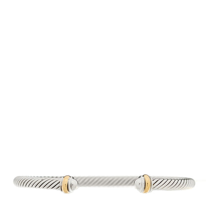 David Yurman Sterling Silver 18K Yellow Gold 4mm Cable Classics Bracelet 1 of 4