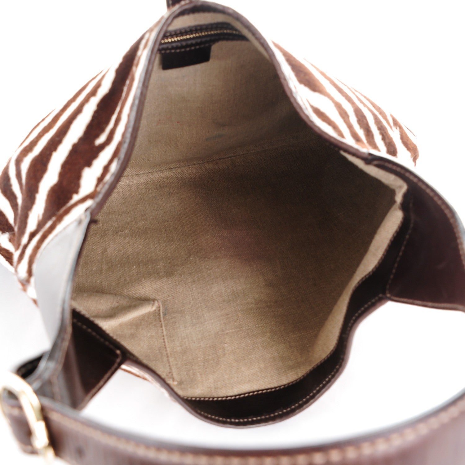 Gucci Pony Hair Zebra Print Large Jackie O Bouvier Hobo Brown 5 of 12