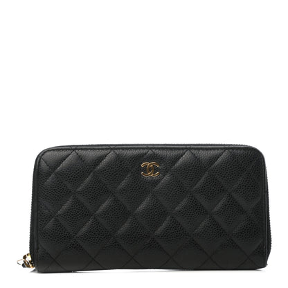 Chanel Caviar Quilted Large Gusset Zip Around Wallet Black 1 of 8