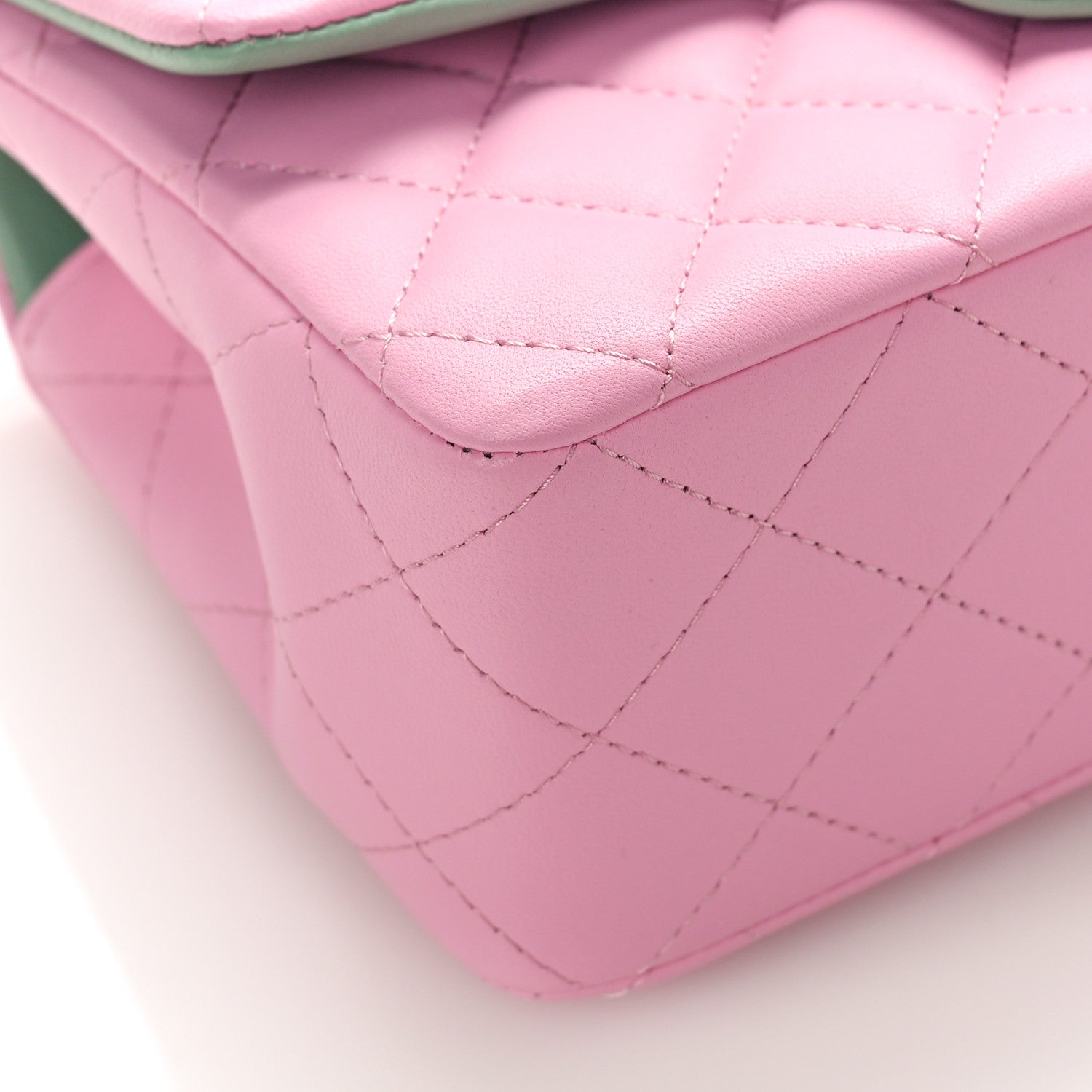 Chanel Lambskin Quilted Mini Top Handle Rectangular Flap Lilac Light Green 8 of 10