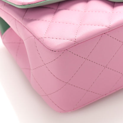 Chanel Lambskin Quilted Mini Top Handle Rectangular Flap Lilac Light Green 8 of 10