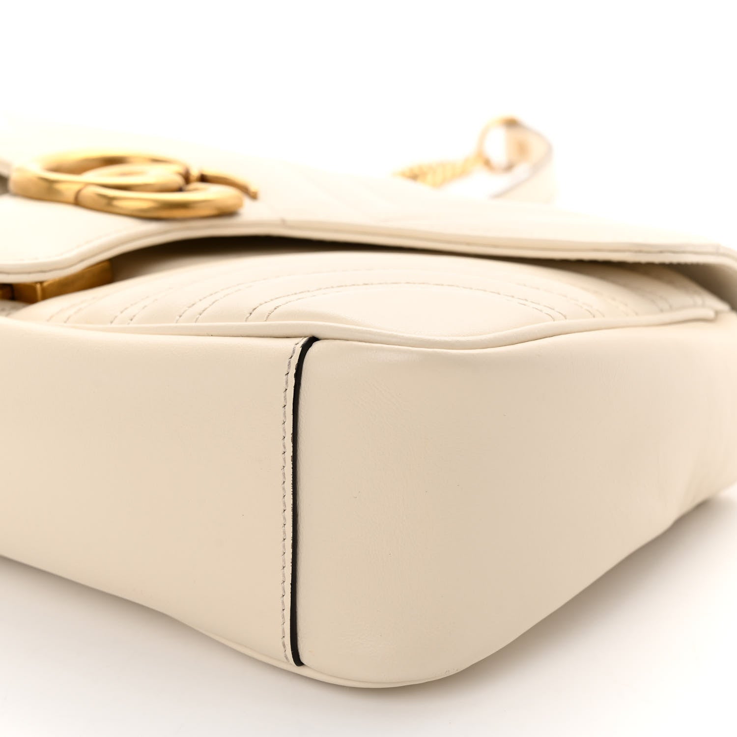 Gucci Calfskin Matelasse Small GG Marmont Shoulder Bag White 10 of 10
