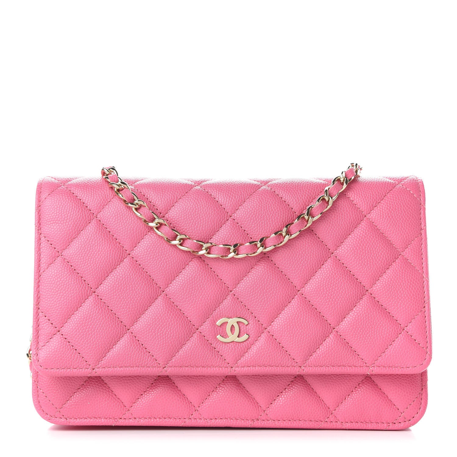 Chanel Caviar Quilted Wallet on Chain WOC Pink 1 of 10