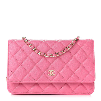 Chanel Caviar Quilted Wallet on Chain WOC Pink 1 of 10