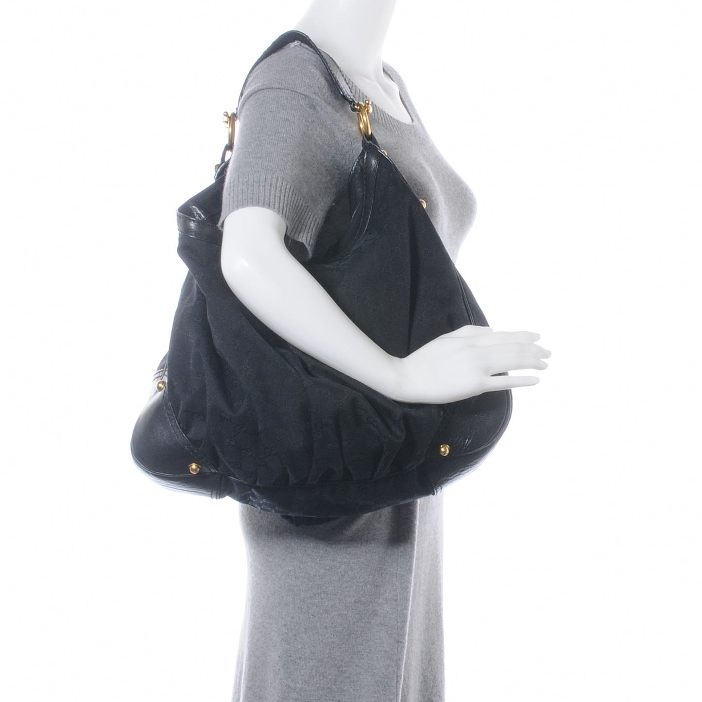 Monogram Large Jockey Hobo Black