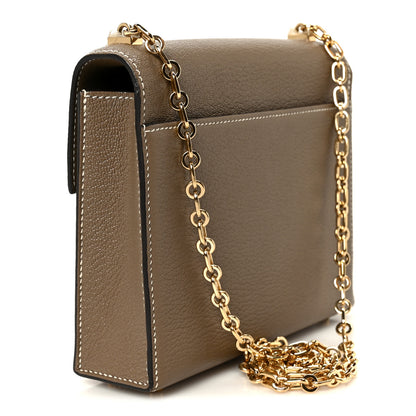 Hermes Chevre Chamkila Mini Verrou Chaine Bag Etoupe 3 of 12