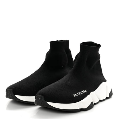 Balenciaga Neoprene Knit Womens Speed Sneakers 37 Black White 3 of 8