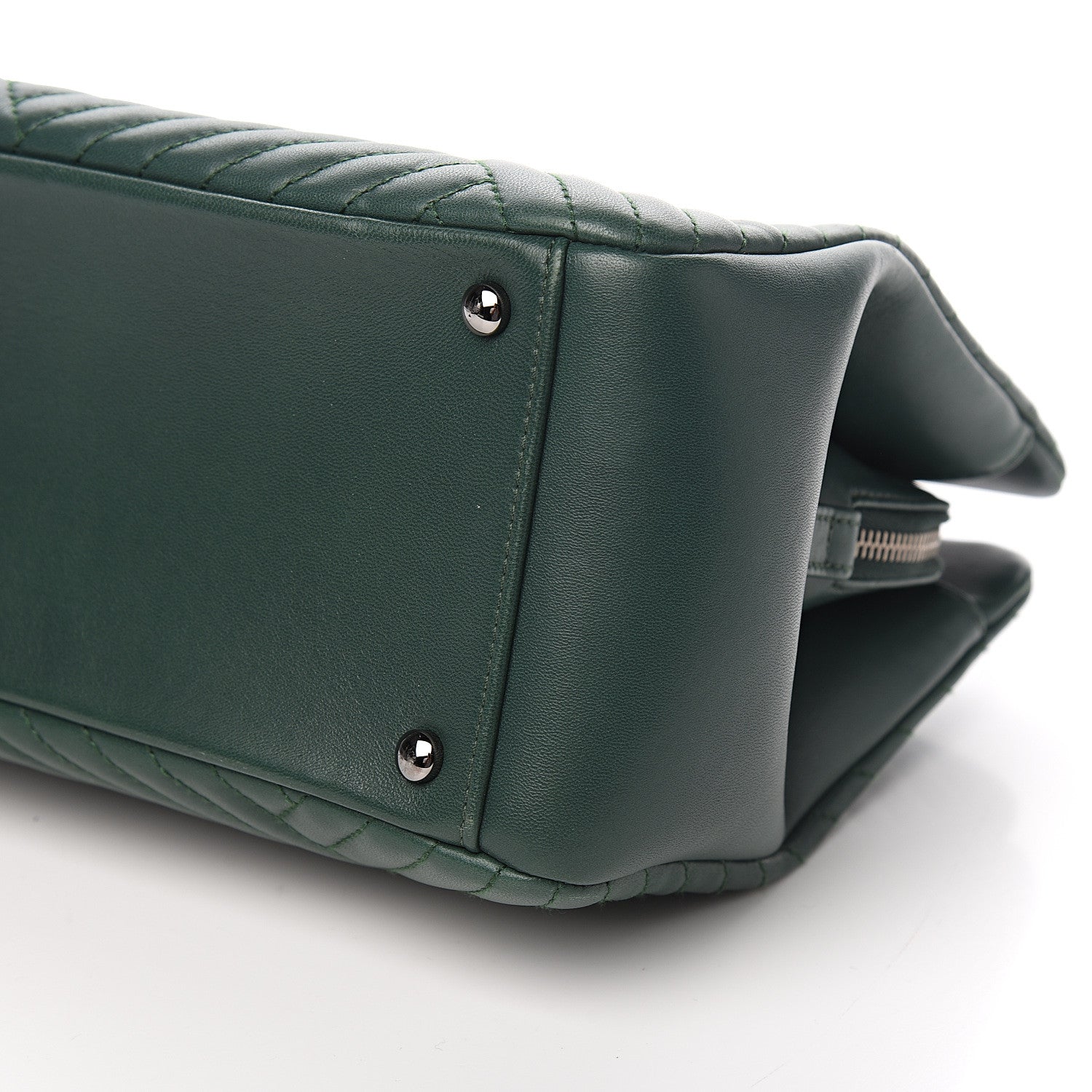Chanel Lambskin Quilted CC Crossing Shopping Tote Green 8 of 10