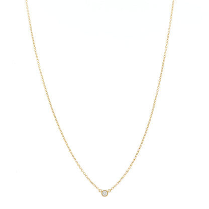 Tiffany 18K Yellow Gold Diamond .05ct Elsa Peretti Diamonds by the Yard Pendant Necklace 1 of 6