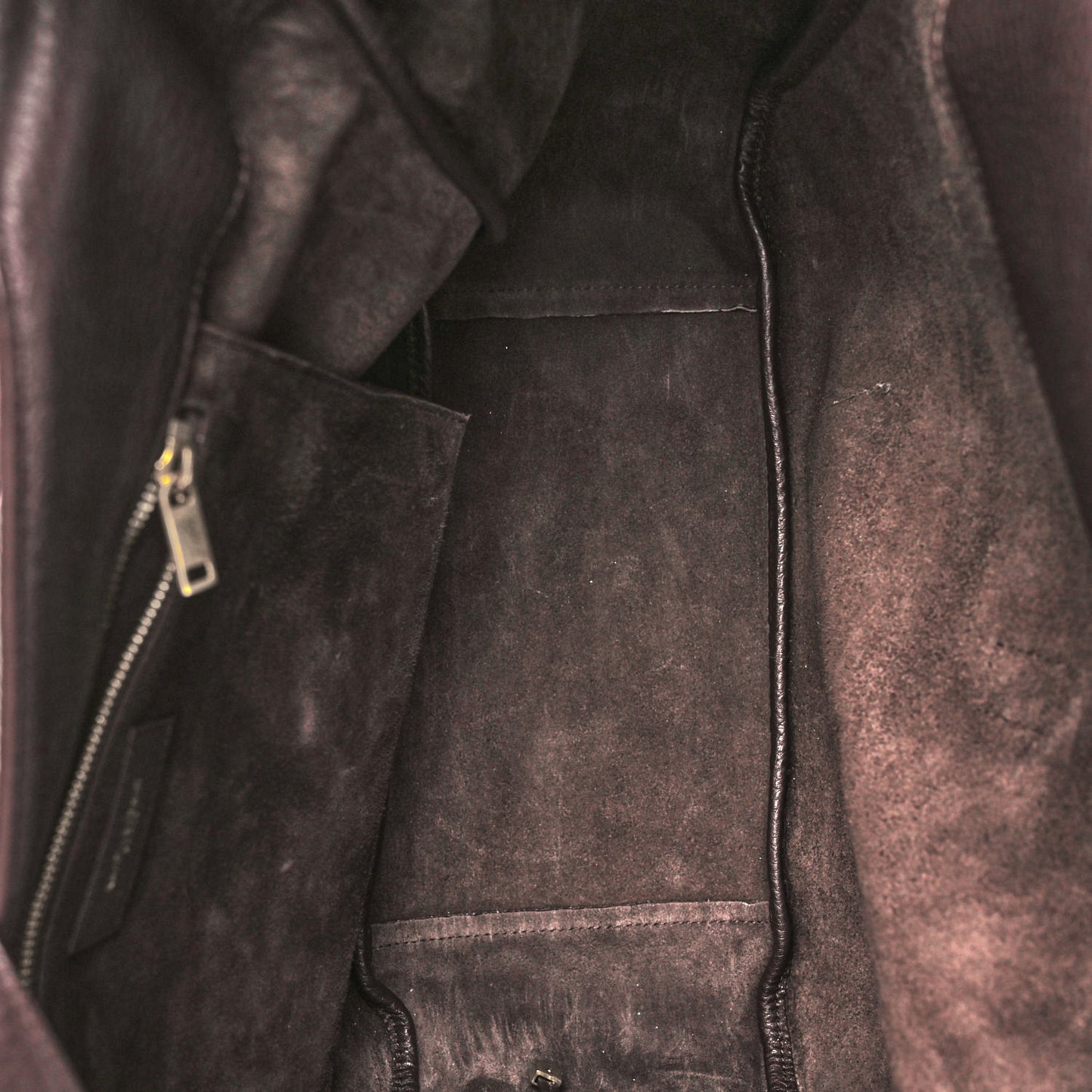 Grained Deerskin Bea Tote Marron Fonce