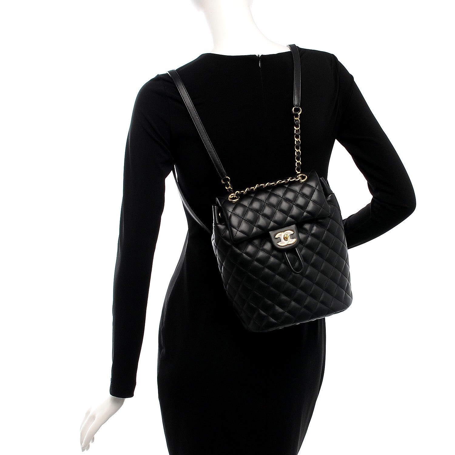 Chanel Lambskin Quilted Small Urban Spirit Backpack Black 2 of 7