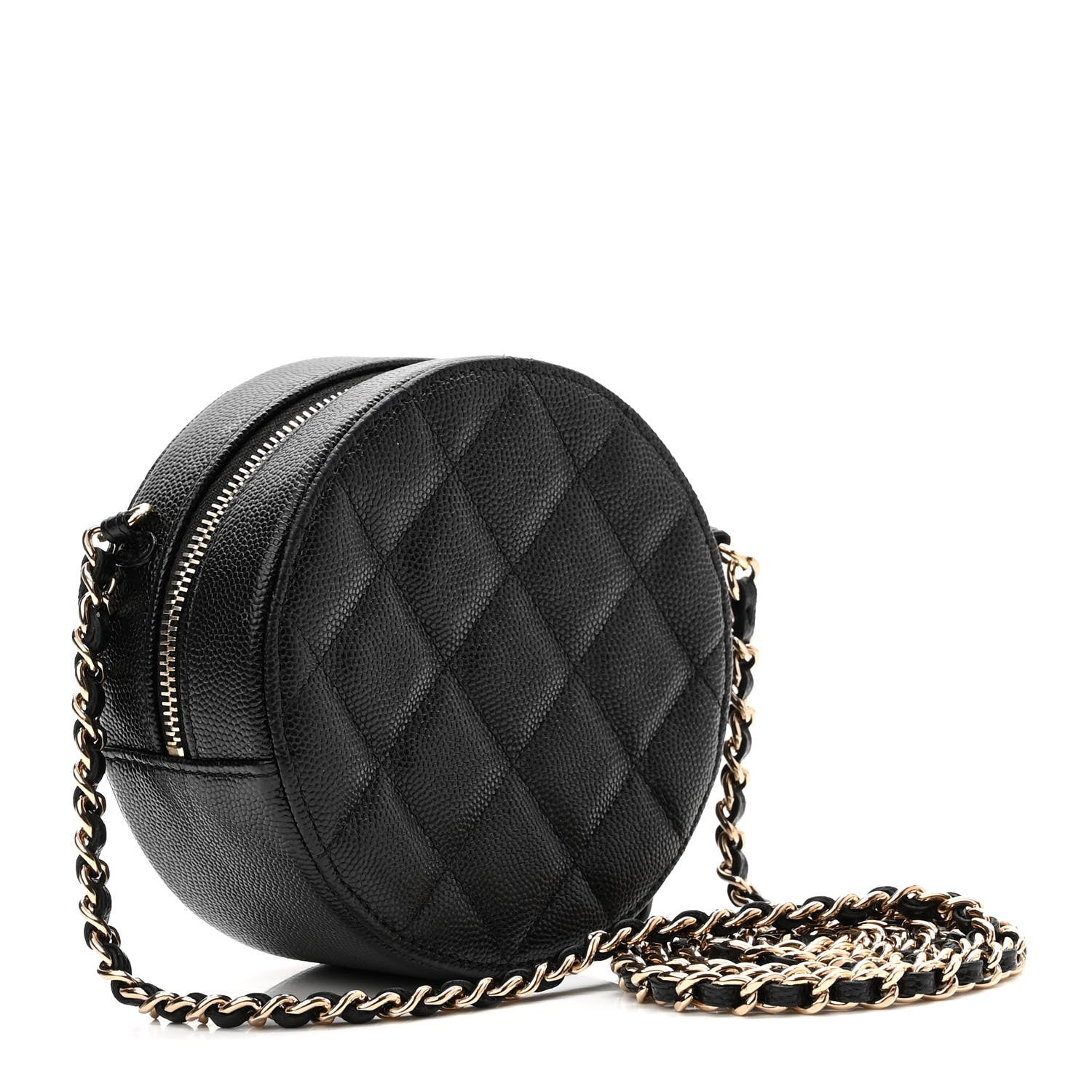 Chanel Caviar Quilted Round Clutch With Chain Black 3 of 10