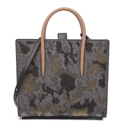 Christian Louboutin Wool Calfskin Spikes Medium Camouflage Paloma Gray 1 of 10