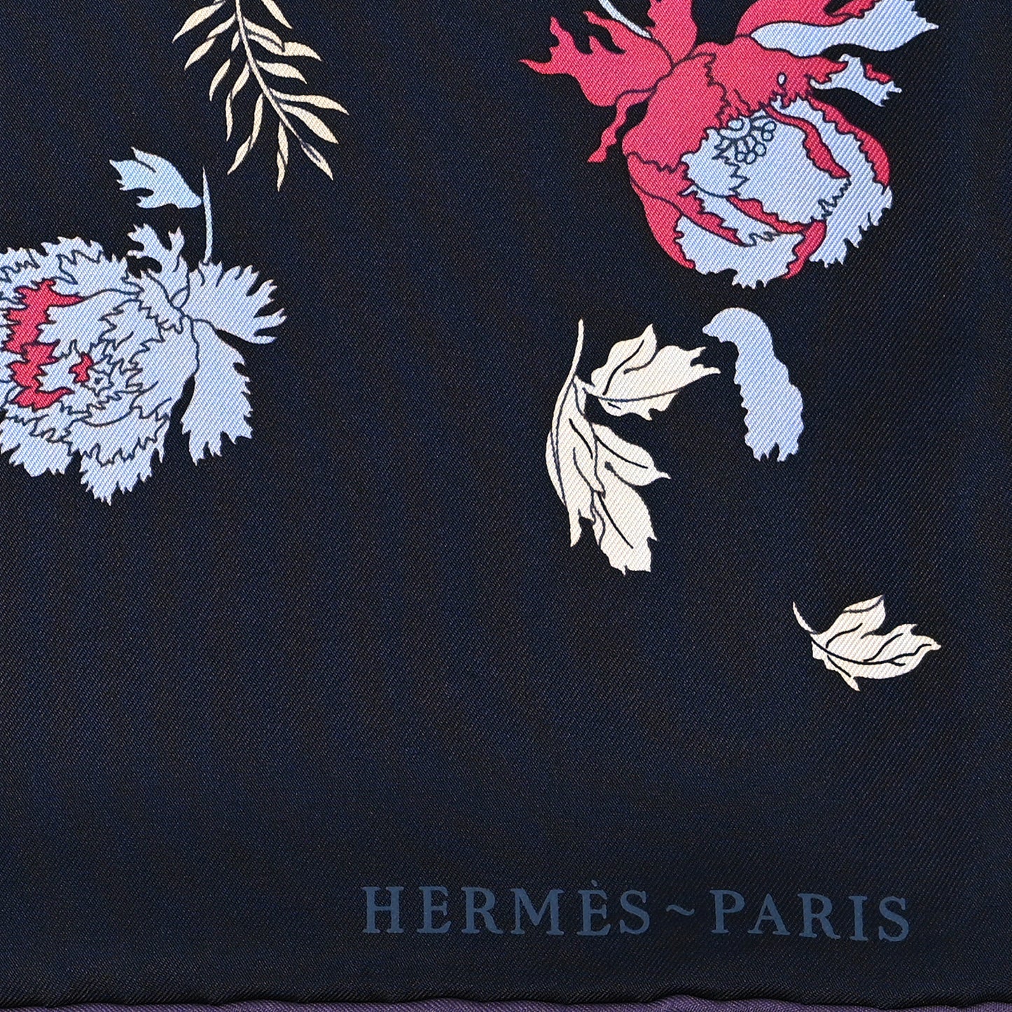 Silk Robe Legere Scarf 90 Marine Parme Rose
