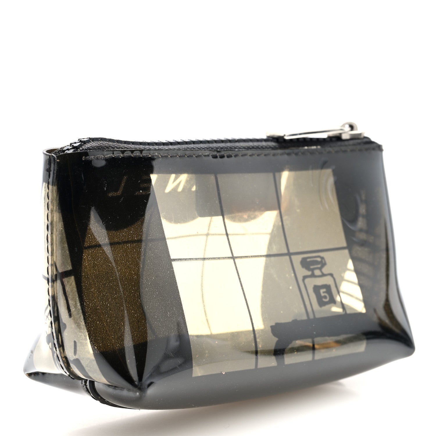 Chanel Vinyl Coco Window Cosmetic Pouch Black 3 of 8
