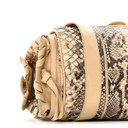 Chloe Snakeskin Silverado Shoulder Bag Beige 8 of 11