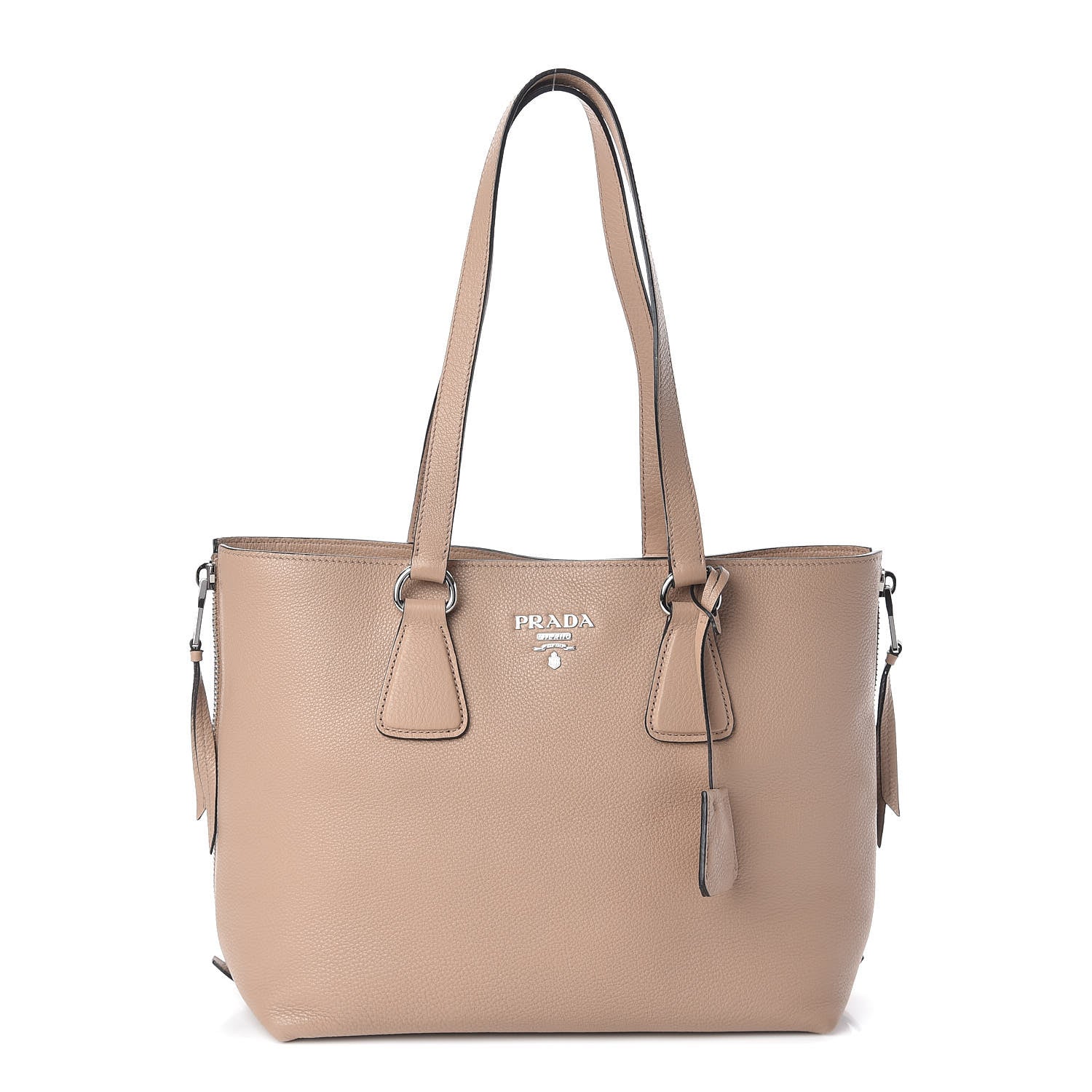 Prada Vitello Phenix Side Zip Shopping Tote Cammeo 1 of 9