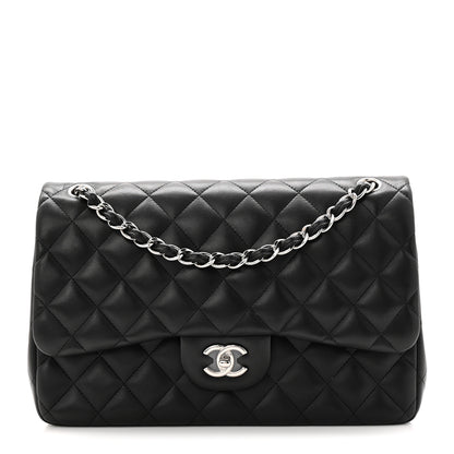 Chanel Lambskin Quilted Jumbo Double Flap Black 1 of 10