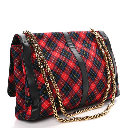 Christian Louboutin Wool Spiked Sweety Charity Shoulder Bag Plaid 3 of 9