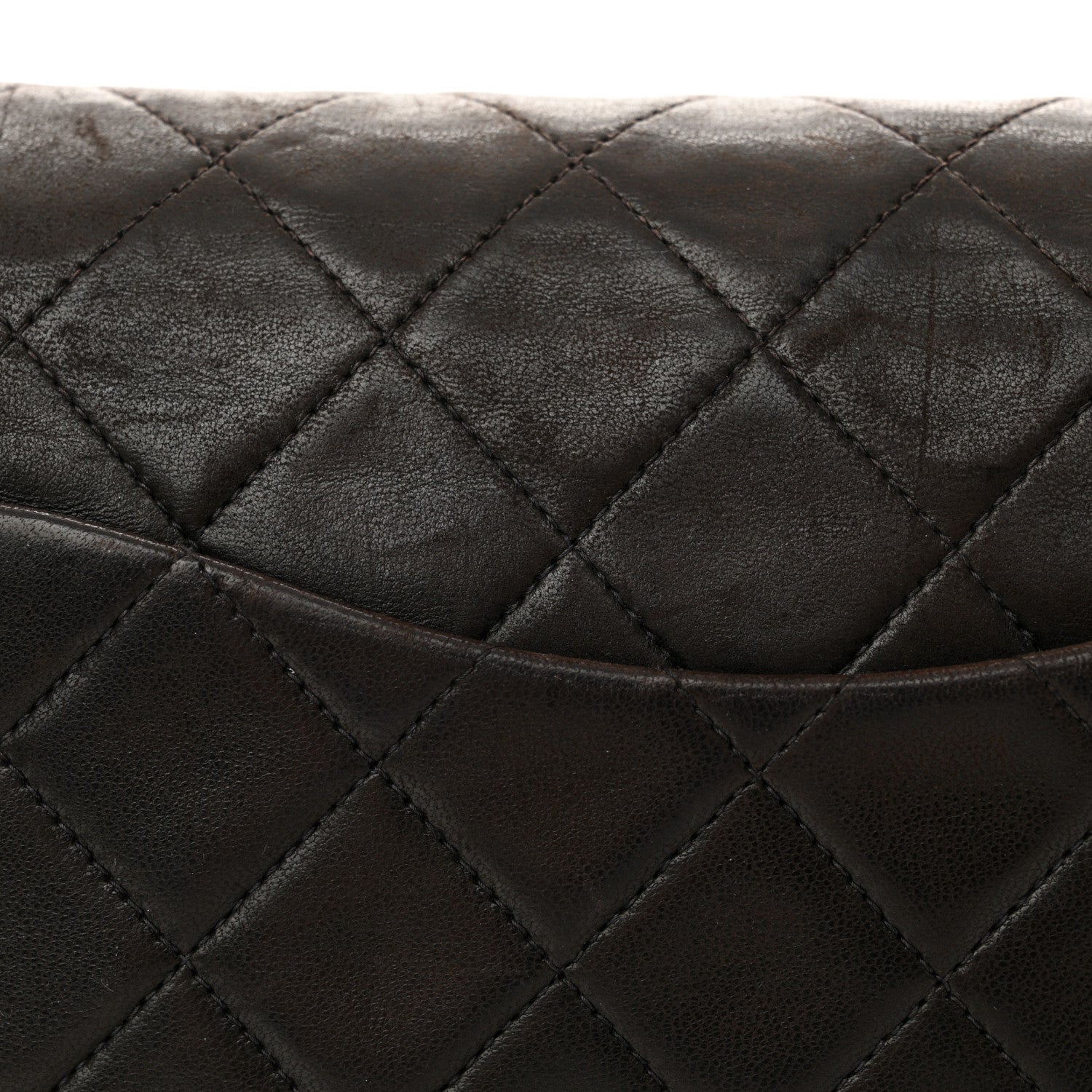 Chanel Lambskin Quilted Medium Double Flap Dark Brown 15 of 15