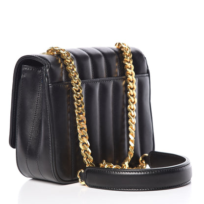 Saint Laurent Lambskin Matelasse Monogram Small Vicky Chain Bag Black 3 of 12
