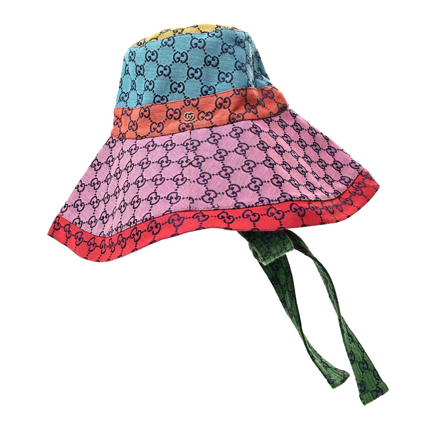 Monogram Multicolor Wide Brim Hat M Pink Multicolor
