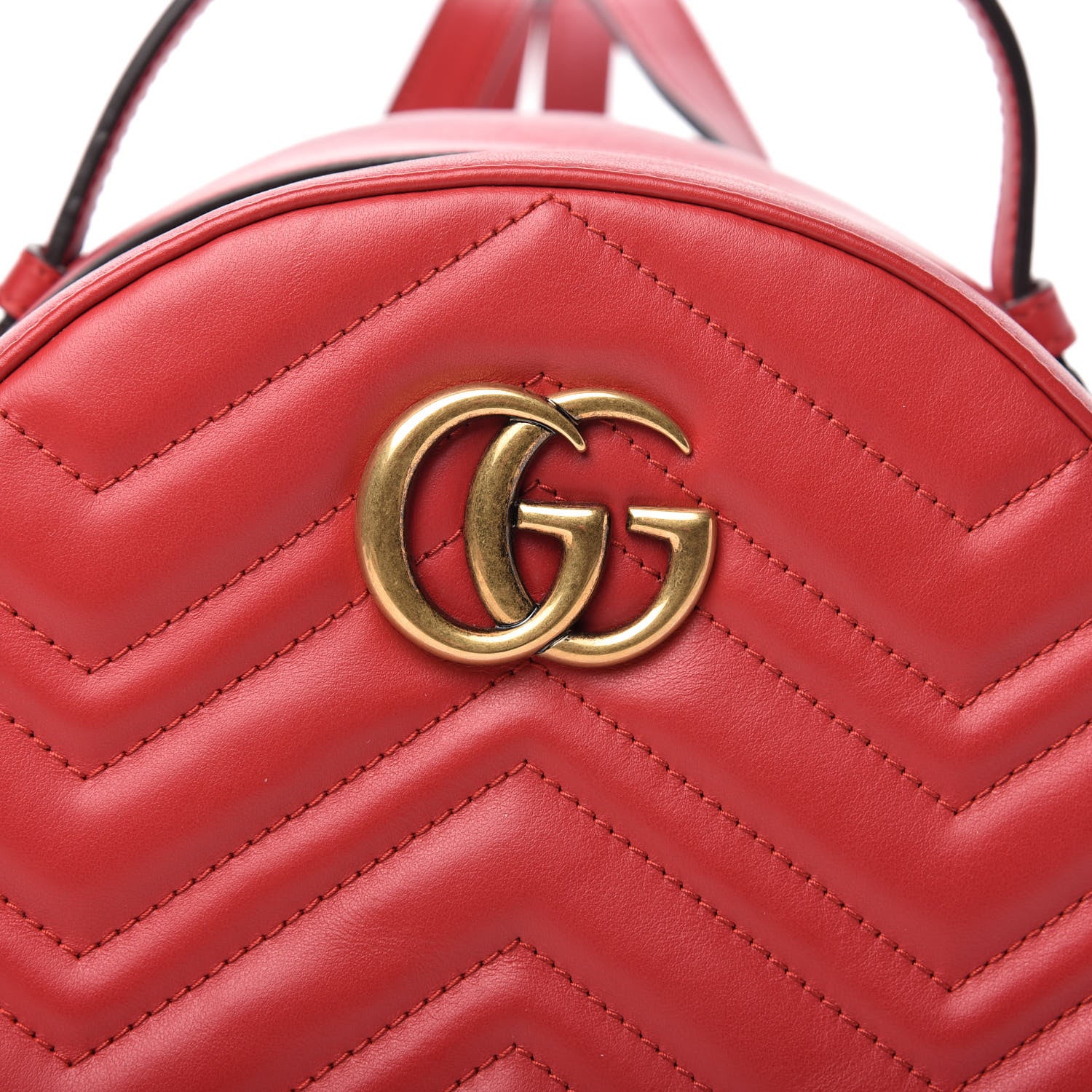 Gucci Calfskin Matelasse GG Marmont Dome Backpack Hibiscus Red 10 of 10
