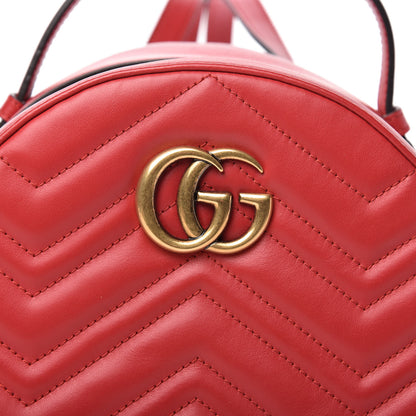 Gucci Calfskin Matelasse GG Marmont Dome Backpack Hibiscus Red 10 of 10