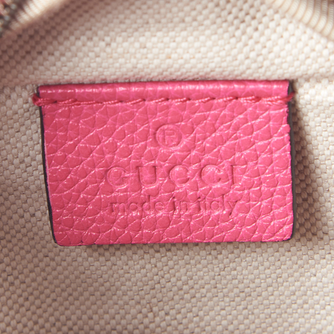 Grained Calfskin Small Logo Belt Bag Box Pink Green