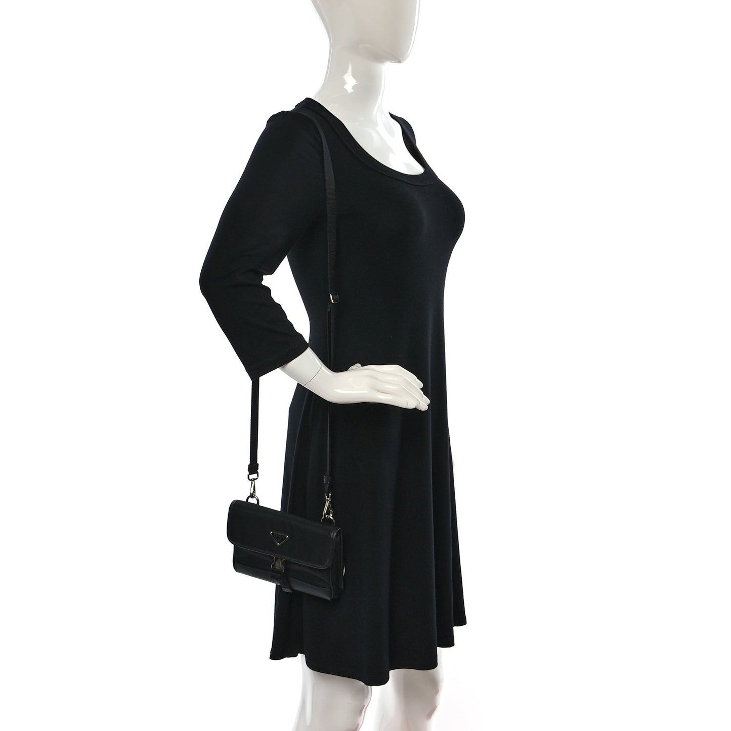 Re-Nylon Saffiano Smartphone Case Crossbody Black