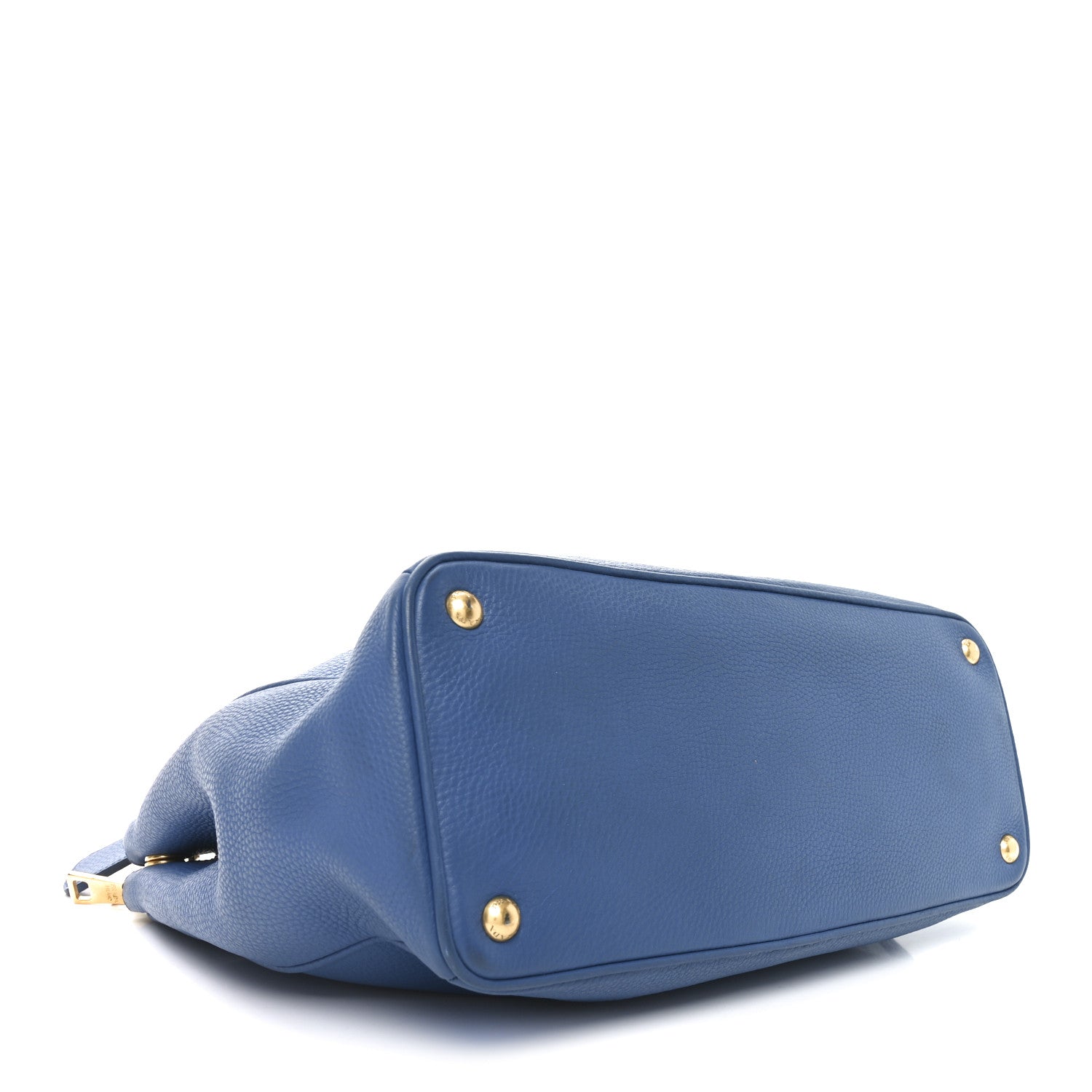 Prada Vitello Daino Large Double Zip Tote Cobalto 4 of 9