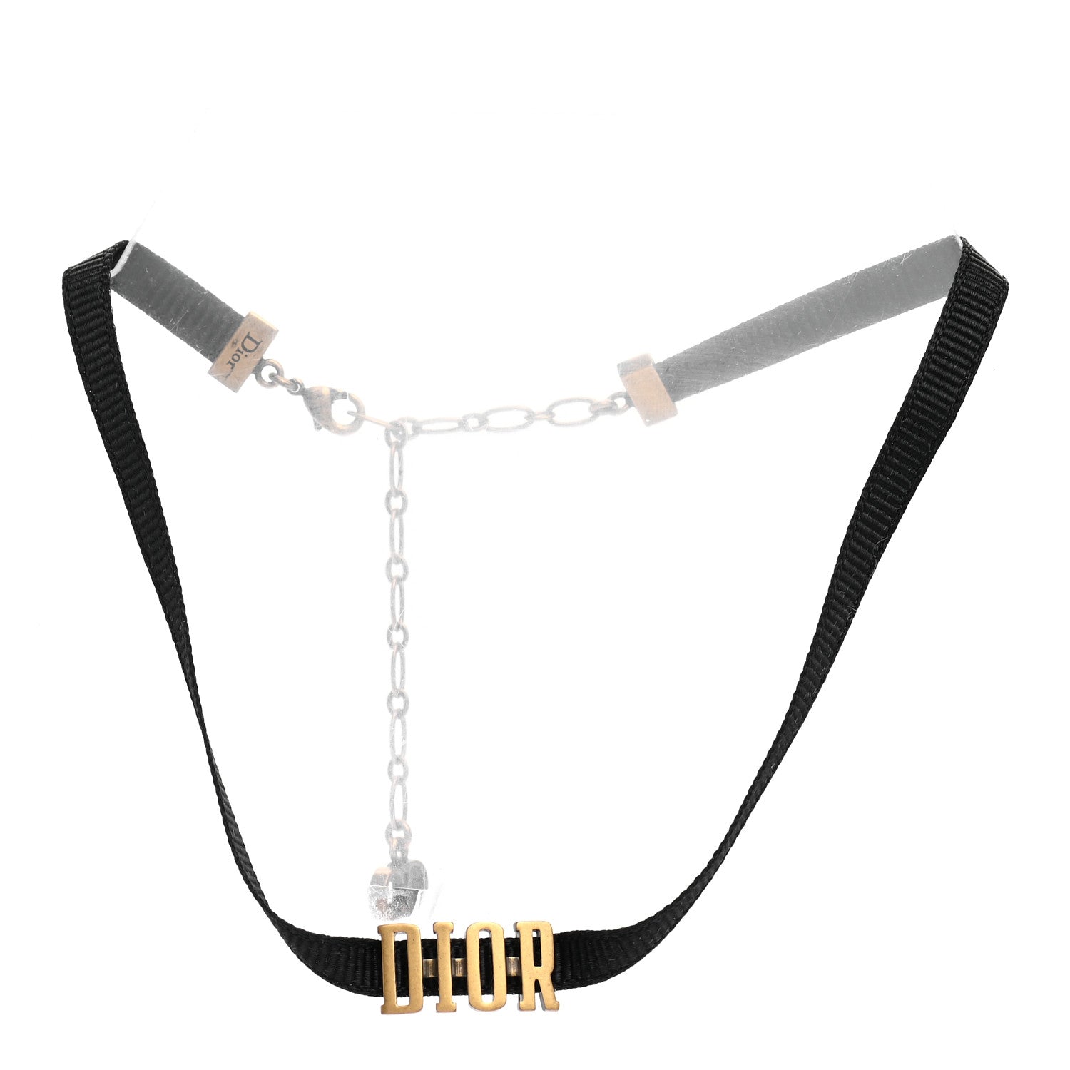 Christian Dior Grosgrain Ribbon J'Adior Logo Choker Necklace Black 3 of 7