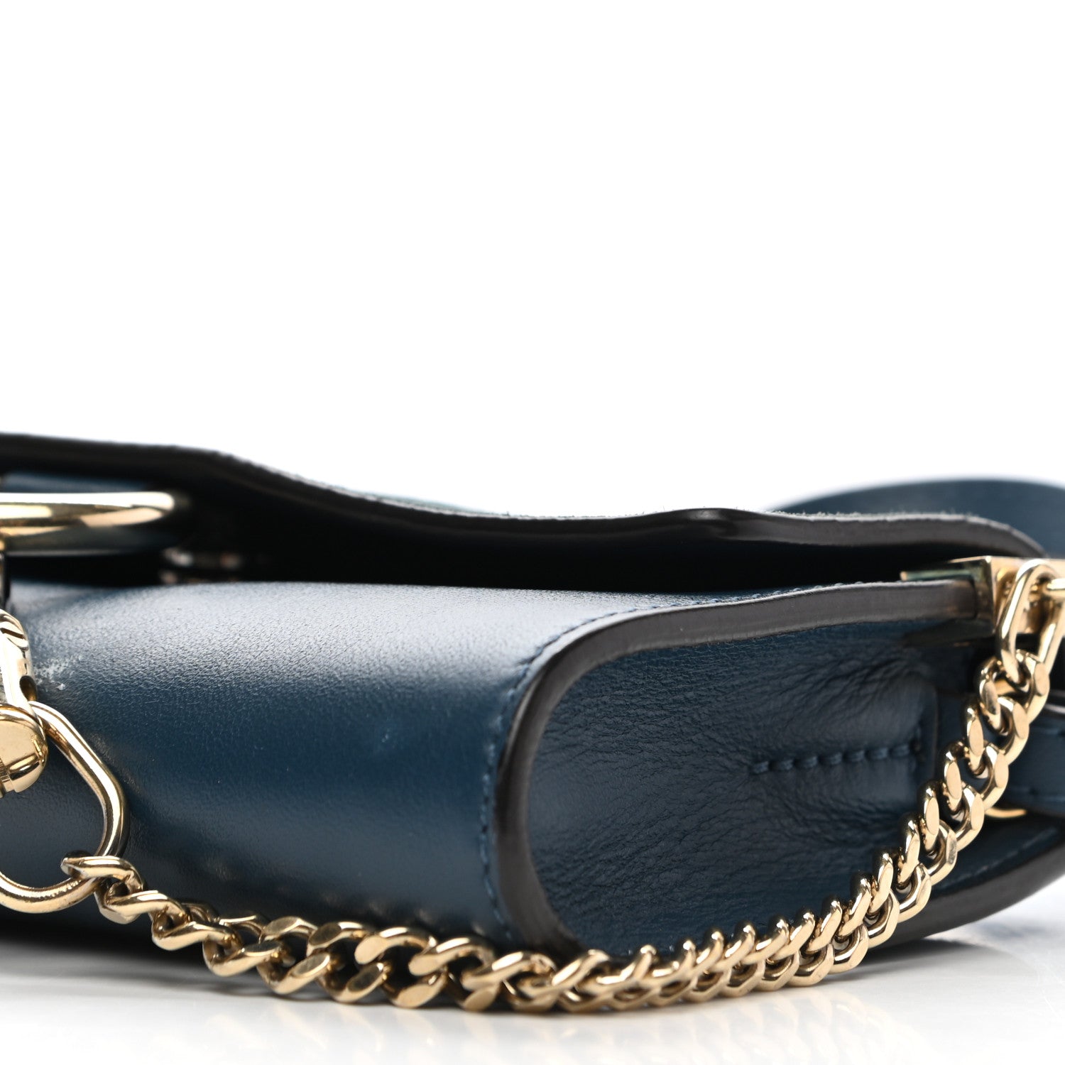 Chloe Suede Calfskin Mini Faye Shoulder Bag Majolica Blue 9 of 11